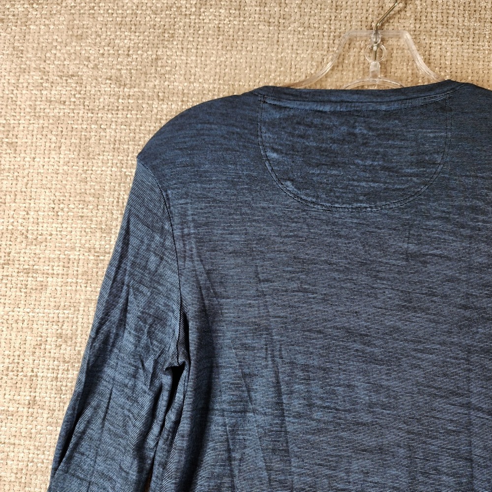 Bombas Merino Wool Tencel Long Sleeve Top Womens S Blue Stripe Base Layer *Flaws - Picture 9 of 12